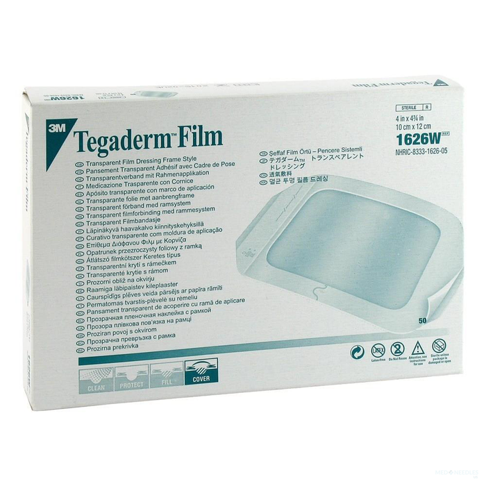 3M Tegaderm Transparent Film Dressing | 4 in x 4-3/4 in | Each MedNeedles-US 3M Tegaderm Transparent Film Dressing | 4 in x 4-3/4 in | Each MedNeedles-US