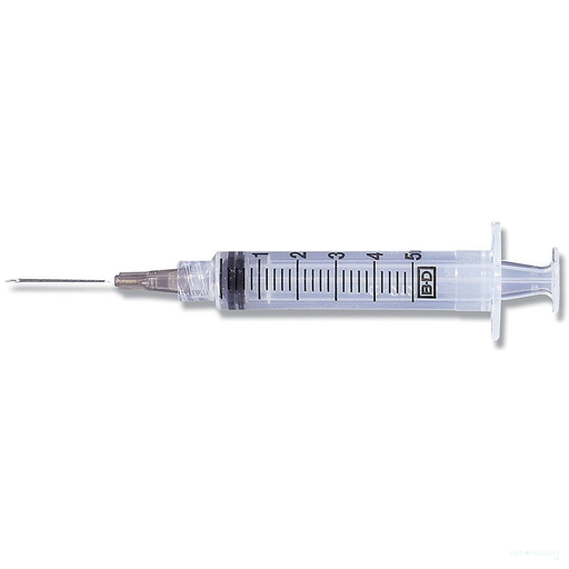 5mL | 21G x 1" - BD Luer-Lok™ Syringes with PrecisionGlide™ Needles | 100 per Box | BD-309632