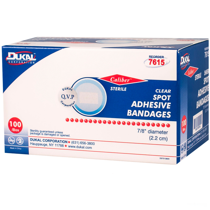Dukal Clear Adhesive Bandages, 7/8", Spot | Box of 100