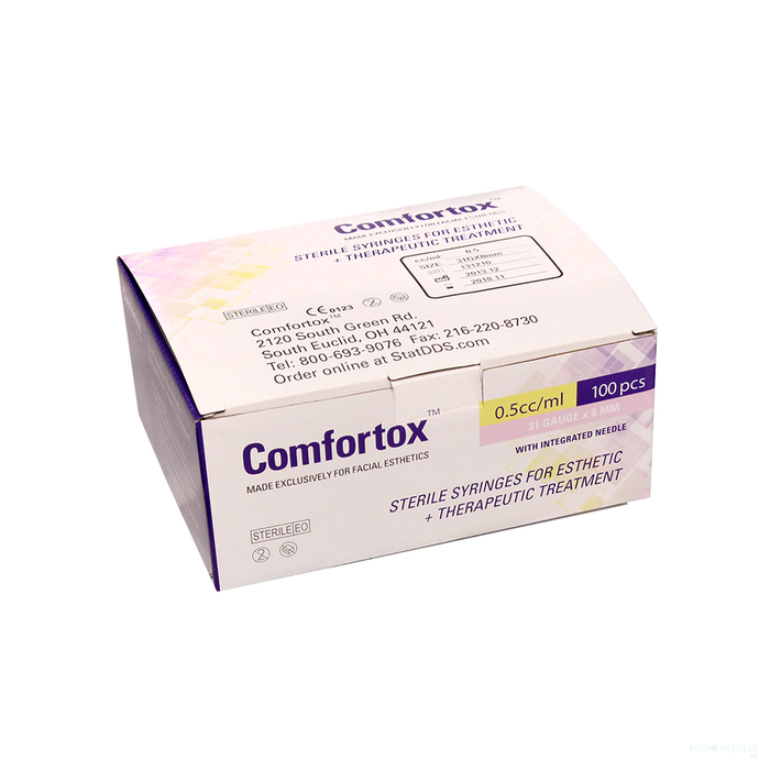 3mL | 22G x 1" Comfortox Esthetic Syringes | 100 per Box COM-220253