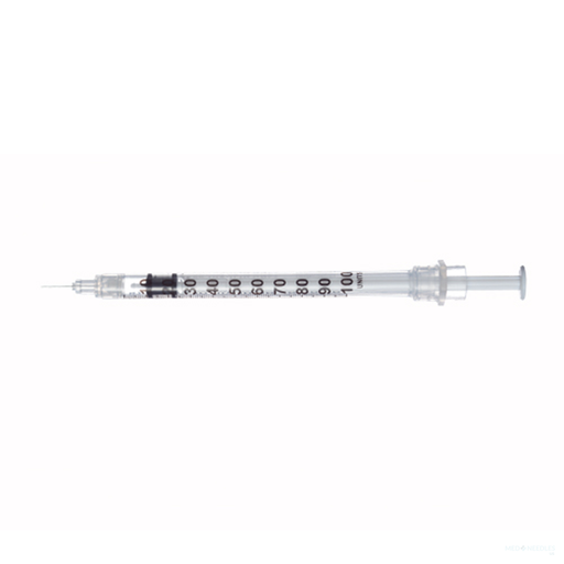 0.5mL | 29G x 1/2" - SOL-CARE™ 100002IM Insulin Safety Syringe with Fixed Needle | 100 per Box